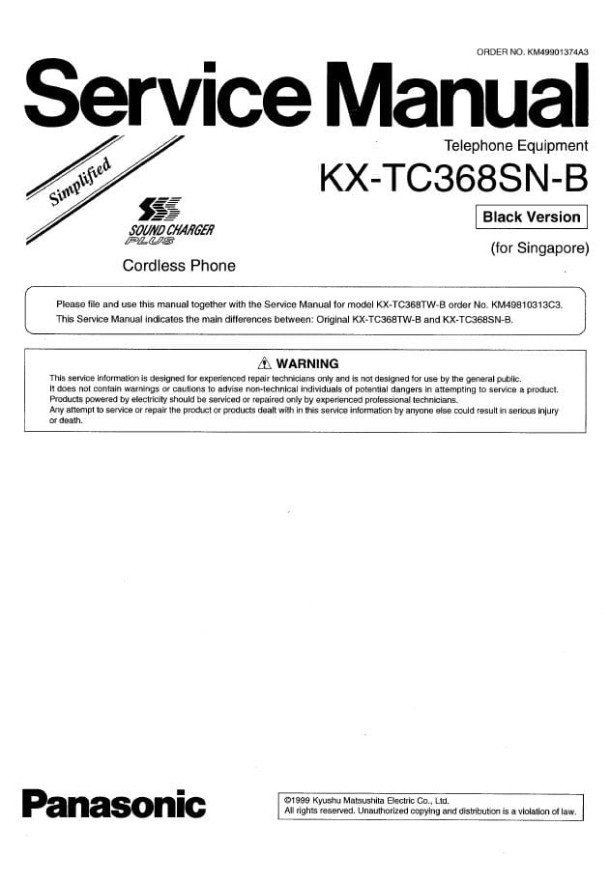 KX-TC368SN-B Simplified
